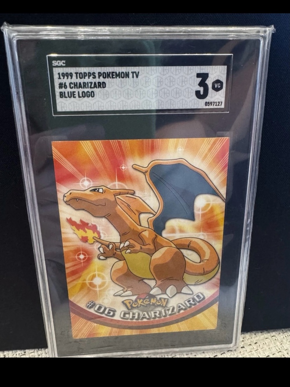 Topps 1999 Pokemon TV (Blue Logo) Charizard #6 Pokemon TCG SGC 3